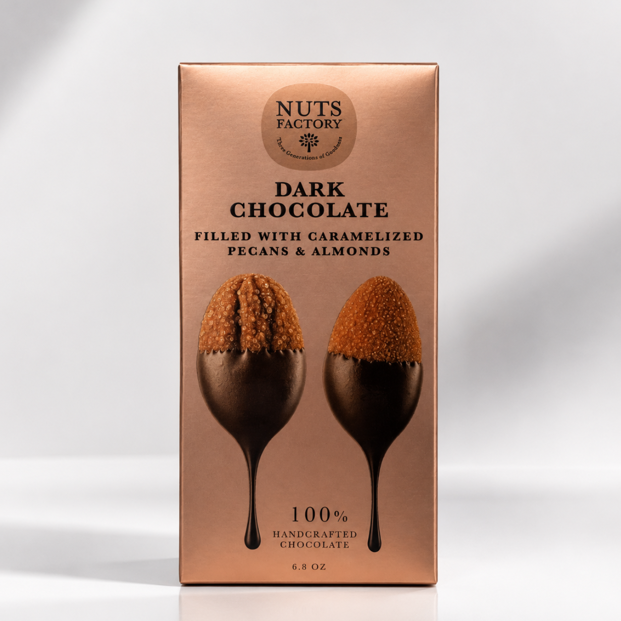 Dubai Dark Chocolate with Caramelized Pecans & Almonds
