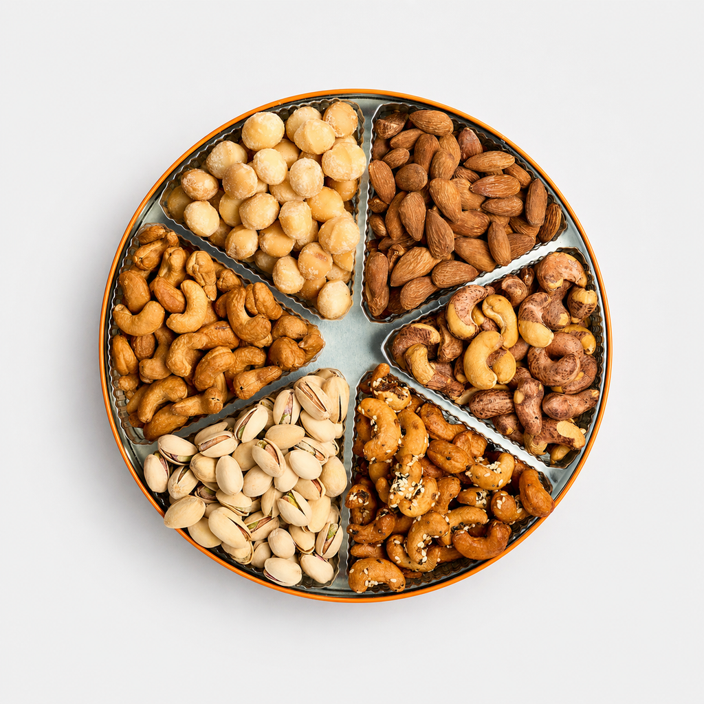 Gourmet Roasted & Flavored Nuts Gift Tin Orange Edition