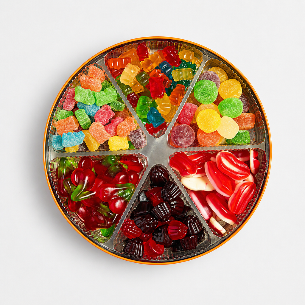 Gourmet Candies & Gummies Gift Tin Orange Edition