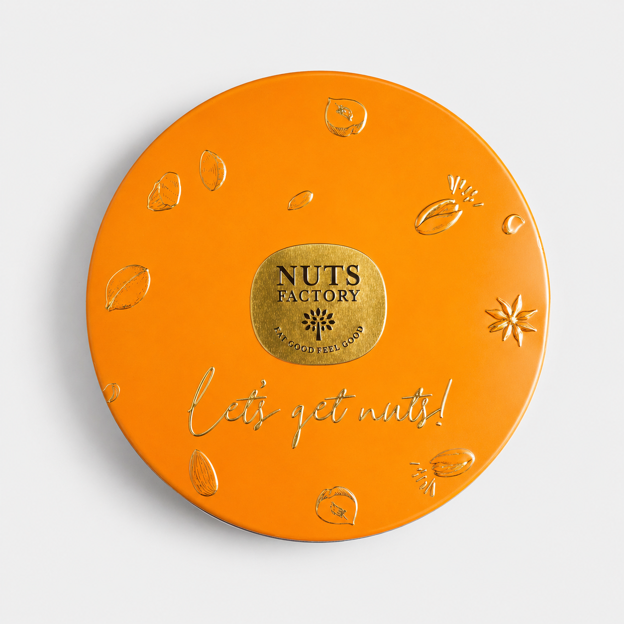 Gourmet Chocolate Covered Nuts Gift Tin Orange Edition