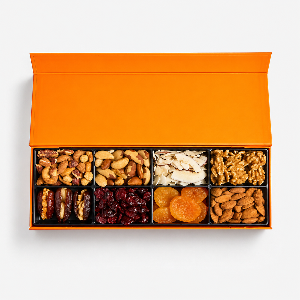 Luxury Dried Fruits & Nuts Collection Box - 8 Selections Compact Size