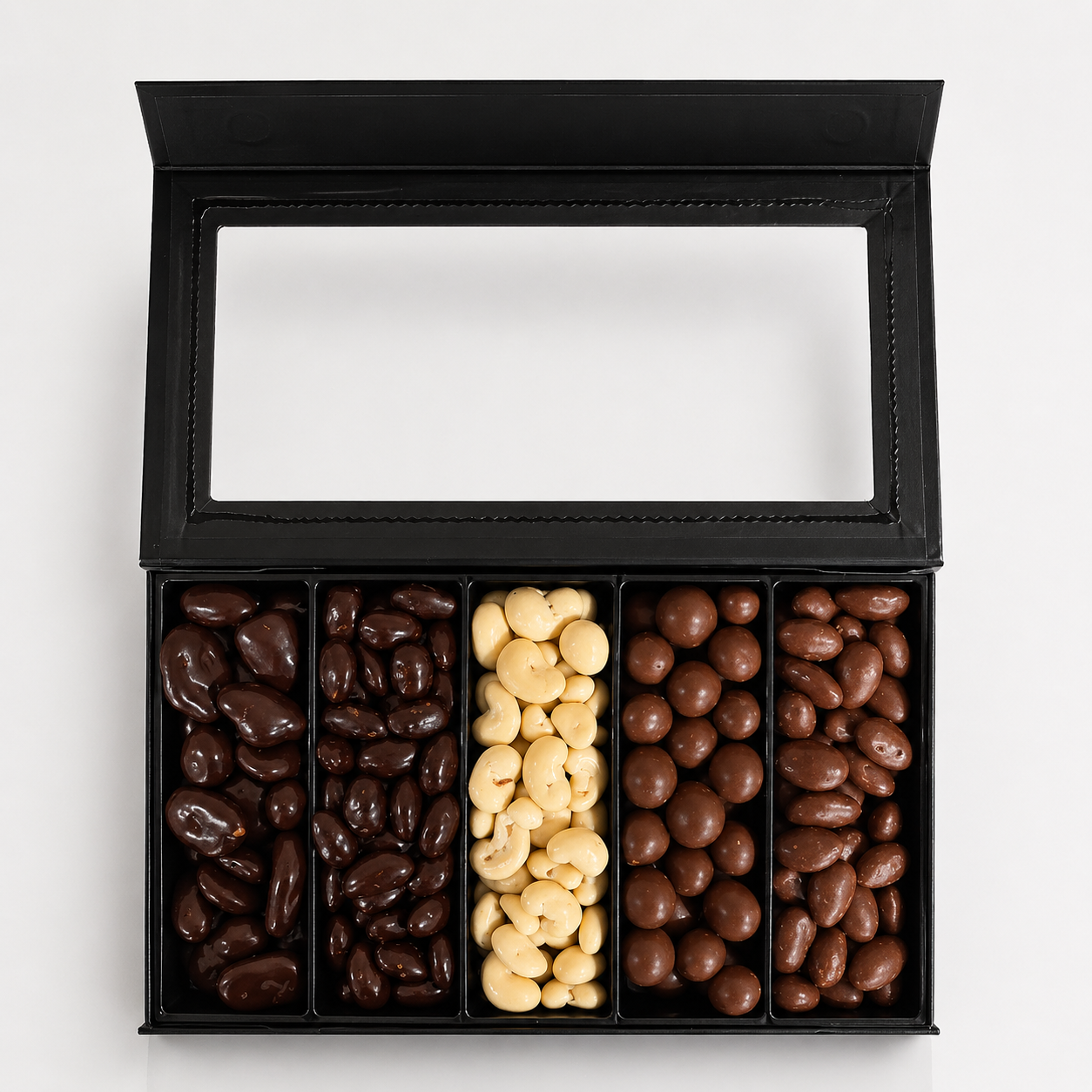 Premium Chocolate Covered Nuts Gift Box - 5 Assorted Flavors