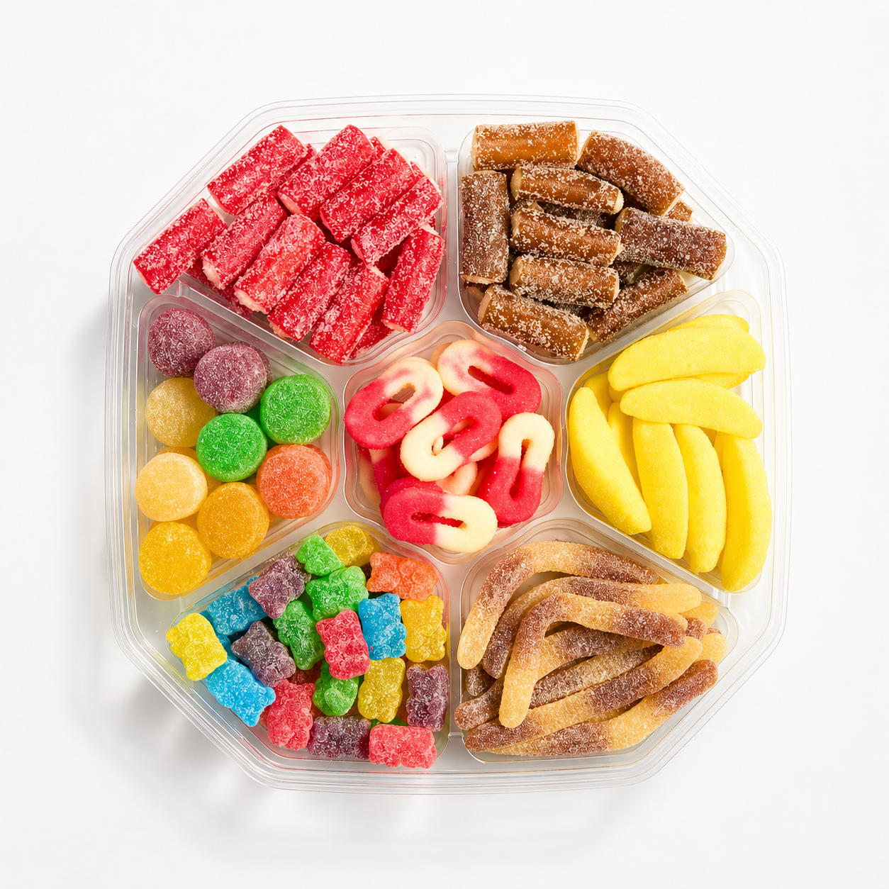 Premium Candies & Gummies Gift Box - 7-Section Variety Platter