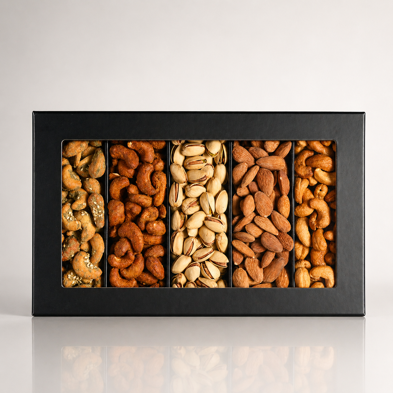 Premium Roasted & Flavored Nuts Gift Box - 5 Assorted Flavors